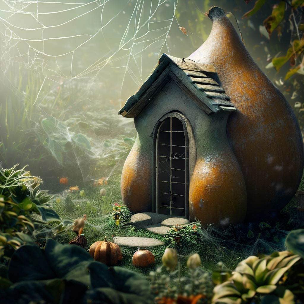 Spooky gourd house Spooky gourd house in a Halloween fairy garden