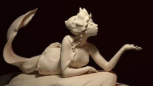 mermaid fountain 3d model 3D print file for a mermaid on a rock