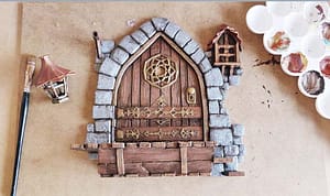 Medieval door 3d model Miniature door for a medieval theme with 75 mm miniatures