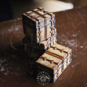 Vintage chest set miniature classic rustic 3 three trunk 3d model obj 3ds fbx stl 2 3D print file for a set of 3 vintage chests