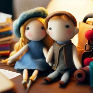 Needle felting couple Doll couple made with needle felting