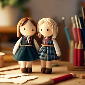 Wooden peg friends Wooden peg mini me dolls