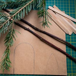 fairy door shapes sketches A rounded and a triangular design for fairy doors sketched on card stock