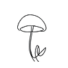 Aimee River mushroom logo